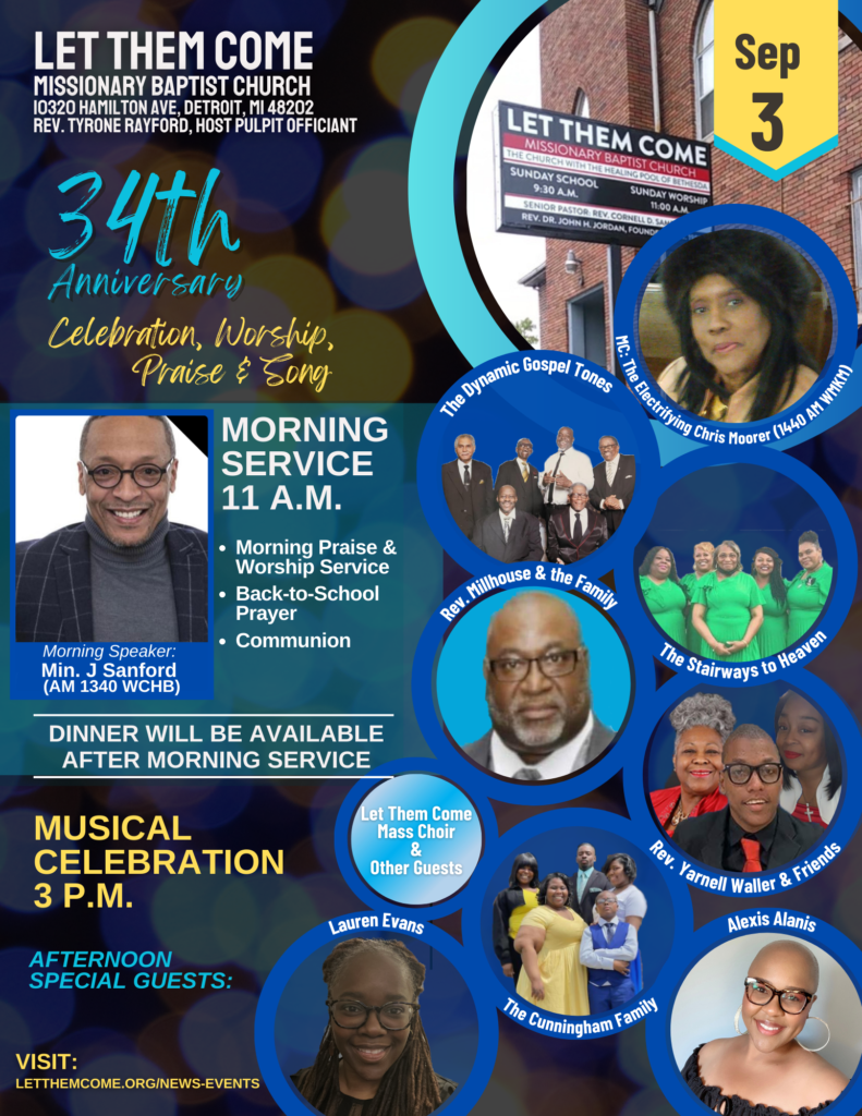 Let Them Come Missionary Baptist Church 34th Anniversary Celebration ...